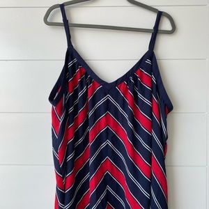 Sophie Navy & Red Chevron Georgette Swing Cami
